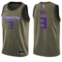 Nike NBA Sacramento Kings 3 George Hill Green Jersey Salute to Service Swingman