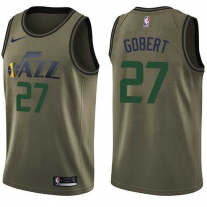 Nike NBA Utah Jazz 27 Rudy Gobert Jersey Green Salute to Service Swingman