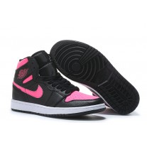Women's Air Jordan 1 (I) Black and Pink Basketball Shoes