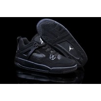 Womens Air Jordan 4 All Black Basketball Shoes For Sale