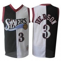 Allen Iverson 76ers Throwback Split NBA Jerseys For Cheap Sale