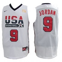 NIKE 1992 Olympics Team USA 9 Michael Jordan Jersey White Swingman Hardwood Classics