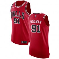 Best Dennis Rodman Bulls Authentic NBA Jersey Red Nike