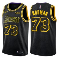 Cheap Dennis Rodman Lakers City Jerseys Black For Sale