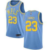 Cheap LeBron James MPLS Lakers Blue Jersey Throwback Sale