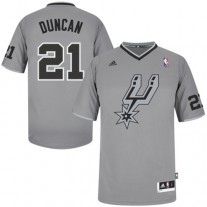 Cheap Tim Duncan Spurs Christmas Day Sleeved Grey Jersey Sale