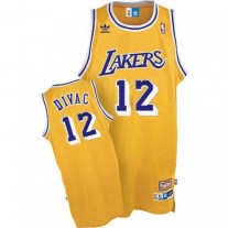 Coolest Vlade Divac Lakers Throwback Home Gold NBA Jerseys