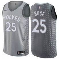 Derrick Rose Timberwolves City Gray NBA Jersey For Cheap Sale