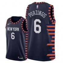 Knicks Kristaps Porzingis New Jersey Navy City Edition For Cheap Sale