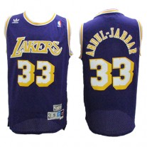NBA Los Angeles Lakers 33 Kareem Abdul-Jabbar Throwback Jersey Hardwood Classics Swingman Purple