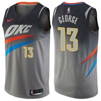 Paul George OKC Thunder Gray City New Jersey NBA Cheap Sale