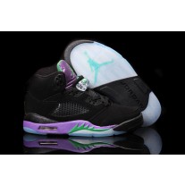 Real Air Jordan 5 Retro Black Purple Shoes For Girls Online