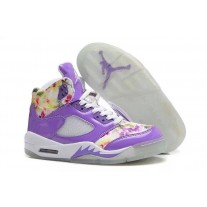 Real Girls Air Jordan 5 Floral Purple White Online For Sale