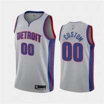 Wholesale Custom Pistons Gray Statement Personalized NBA Jerseys