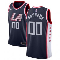 Wholesale Customized Clippers Navy Blue NBA Jerseys City Edition