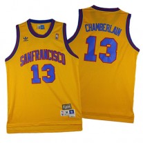 Wilt Chamberlain San Francisco Warriors Gold Throwback Jersey Cheap