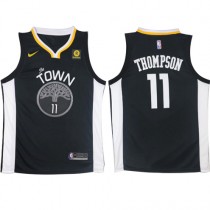 Nike NBA Golden State Warriors 11 Klay Thompson Jersey Black Swingman Edition