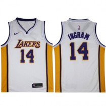 Nike NBA Los Angeles Lakers 14 Brandon Ingram Jersey White Swingman Association Edition
