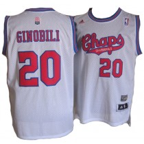 Manu Ginobli Spurs Chaps ABA White Throwback Jersey Cheap For Sale