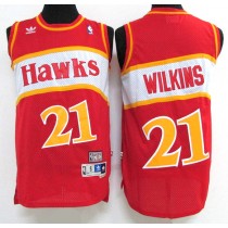 NBA Atlanta Hawks 21 Dominique Wilkins Throwback Jersey Red Swingman Hardwood Classics
