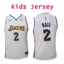 Nike NBA Kids Los Angeles Lakers #2 Lonzo Ball Jersey White