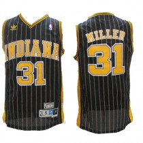 NBA Indiana Pacers 31 Reggie Miller Throwback Jersey Navy Blue Hardwood Classics Swingman