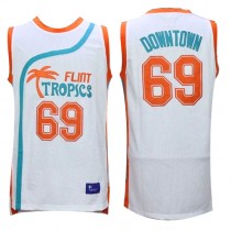 Flint Tropics 69 Downtown White Semi-Pro Movie Stitched Basketball Jersey