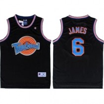 Space Jam Tune Squad 6 LeBron James Black Stitched Basketball Jersey