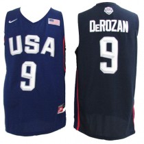 Nike USA 9 DeMar DeRozan 2016 Dream Team Stitched NBA Jersey Navy Blue