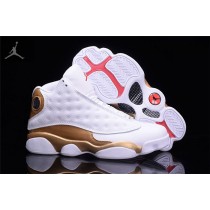 Cheap 2017 Air Jordan 13 DMP White Metallic Gold Shoes Online