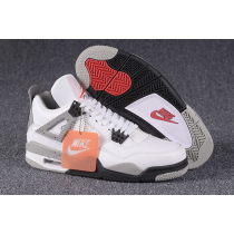 Cheap Air Jordan 4 Retro White Cement Grey Shoes Sale