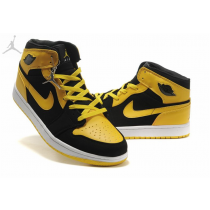 Cheap Big Size Air Jordan 1 Retro Black Yellow Sale Online