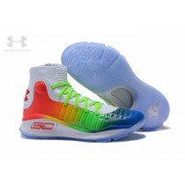 Discount Under Armour Curry 4 White Green Red Colorful Shoes Store