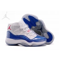 New Womens Cheap Jordans 11 GS White Blue For Girls On Sale