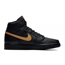 2017 Air Jordans 1 Retro High OG BHM Black Metallic Gold Basketball Shoes