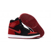 Air Jordan 1 Flyknit Banned Black Red Basketball Shoes