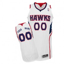 Hawks Custom Authentic White NBA Jersey