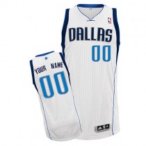 Mavericks Custom Authentic White NBA Jersey