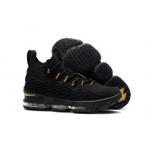 Nike LeBron James 15 Black and Gold Basketball Shoes