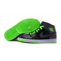 Perfect Air Jordan Retro 1 Black Purple Green Basketball Shoes