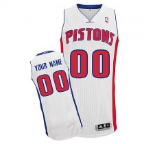 Pistons Custom Authentic White NBA Jersey