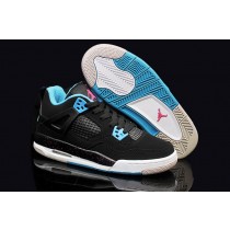 Wholesale Jordan 4 Black Blue Sneakers Cheap For Women