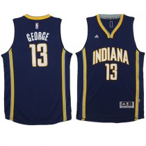 NBA Indiana Pacers 13 Paul George Throwback Jersey Navy Blue Swingman Hardwood Classics