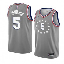 Amir Johnson 76ers Gray City Mens NBA Jerseys Cheap For Sale