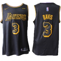 Anthony Davis Lakers City NBA Jerseys Black Cheap For Sale