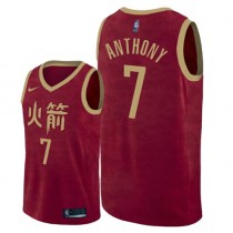 Carmelo Anthony Rockets City Edition New Jersey Red For Cheap