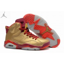 Cheap Air Jordan 6 Retro Metallic Gold Team Red Sneakers Online