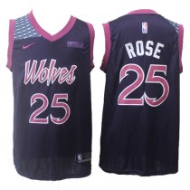 Cheap Derrick Rose Timberwolves City New Jersey Purple For Sale