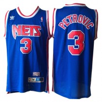Cheap Drazen Petrovic Nets Throwback Jersey Blue For Sale