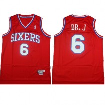 Cheap Julius Erving DR. J Nickname 76ers Red Throwback Jersey